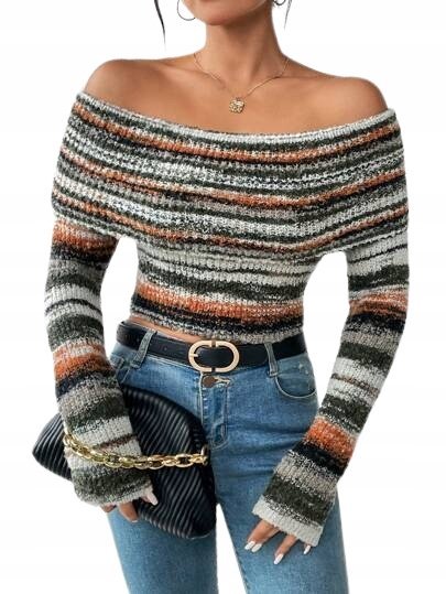 SHEIN DAMSKI SWETER Z DŁUGIM RĘKAWEM 34 ŁTJ