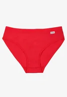 Majtki damskie - Czerwone Gładkie Majtki Figi z Bawełny Laniriela - miniaturka - grafika 1