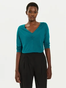 Sisley Bluzka 3TNHL400T Turkusowy Regular Fit - Bluzki damskie - miniaturka - grafika 1