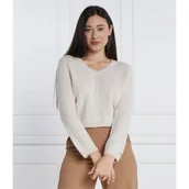 Swetry damskie - Tommy Hilfiger Wełniany sweter SOFT CABLE | Regular Fit - miniaturka - grafika 1