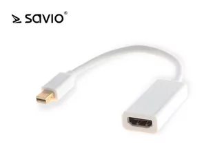 Savio Adapter cl-57 (Mini DisplayPort M - HDMI F; 0,10m; kolor biały) cl-57 - Adaptery i przejściówki - miniaturka - grafika 1