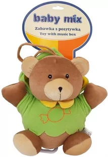 Baby Mix Tk/P/1034-0700 Pozytywka Pluszowa Miś W Zielonym Kubraczku 46552 - Karuzele dla niemowląt - miniaturka - grafika 1