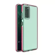 Etui i futerały do telefonów - Samsung Spring Case pokrowiec żelowe etui z kolorową ramką do Galaxy A72 4G ciemnoróżowy - miniaturka - grafika 1