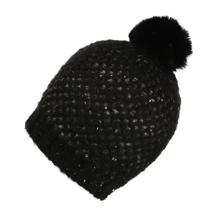 Regatta Damska czapka Lorelai Bobble IV Czarny - Czapki damskie - miniaturka - grafika 1
