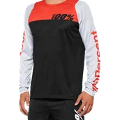 Koszulki rowerowe - Bluza MTB 100% R-CORE Czarny/Czerwony RacerM - miniaturka - grafika 1