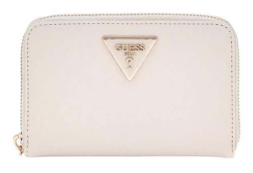 GUESS Women Laurel SLG Medium Zip Around Wallet, Bone