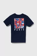 Koszulki dla chłopców - adidas t-shirt bawełniany dziecięcy kolor granatowy z nadrukiem - miniaturka - grafika 1