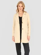 Płaszcze damskie - PŁASZCZ DAMSKI Z IMITACJI ZAMSZU O PROSTYM KROJU - miniaturka - grafika 1