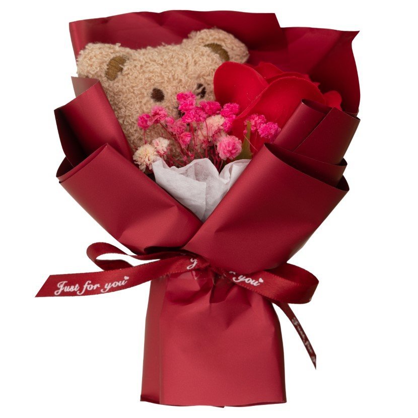 Empik Gifts Bukiet z misiem, Czerwony