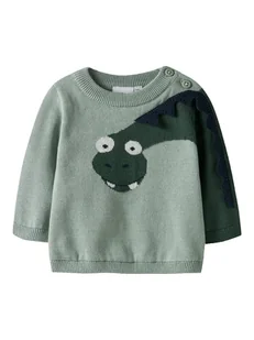 name it Sweter "Nutti" w kolorze zielonym - Bluzy i sweterki niemowlęce - miniaturka - grafika 1