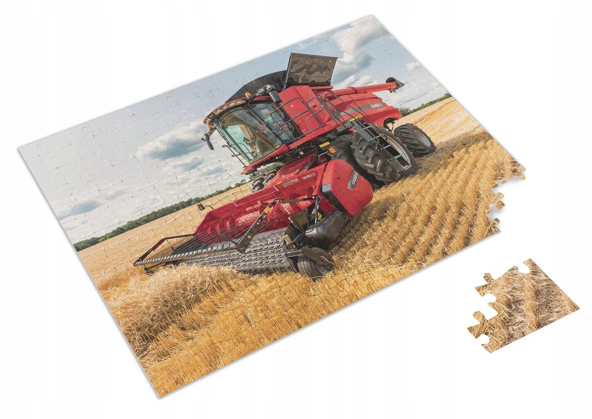 PUZZLE Duży Kombajn Case + IMIĘ Pudełko 120 el.