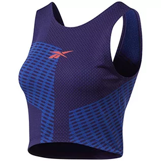 Koszulki i topy damskie - Reebok Damski top Ts Seamless Crop Top Q1 fioletowy Drkorc L GI5004 - grafika 1