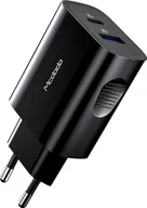 Ładowarki do telefonów - Mcdodo 20W PD Fast Charge Adapter Ładowarka sieciowa QC 3.0 1x USB 1x USB-C (Typ-C) do smartfonów czarny - miniaturka - grafika 1