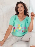 Swetry damskie - Sweter damski FATEL miętowy Dstreet MY2317 - miniaturka - grafika 1