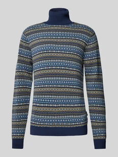 Sweter z dzianiny z golfem - Swetry męskie - miniaturka - grafika 1
