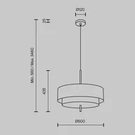 Lampy sufitowe - Lampa wisząca Maytoni Bergamo, szary/czarny, Ø 50 cm, len - miniaturka - grafika 1