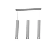 Lampy sufitowe - LED Żyrandol na lince TUBA 3xGU10/4,8W/230V szary/matowy chrom - miniaturka - grafika 1