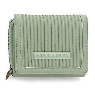 Pepe Jeans Aurora Portfel Zielony 10x8x3 cms Skóra syntetyczna, Zielony, Billetero con Monedero, Portfel z portfelem - Portfele - miniaturka - grafika 1