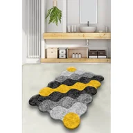 Dywaniki łazienkowe - Żółto-szary dywanik łazienkowy 70x120 cm Circle – Foutastic - miniaturka - grafika 1