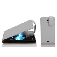 Etui i futerały do telefonów - Etui Cadorabo do Sony Xperia T w kolorze MAGNESIUM WHITE etui na telefon komórkowy z klapką wykonane z teksturowanej sztucznej skóry pokrowiec ochronny pokrowiec z klapką w stylu książki - miniaturka - grafika 1