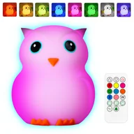 Lampy stojące - Duża Sowa Lampka Nocna RGB USB-C Pilot SP-LN01XL - miniaturka - grafika 1