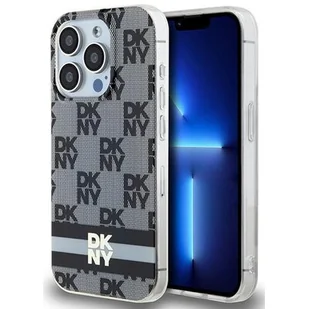 Oryginalne Etui IPHONE 14 PRO MAX DKNY Hardcase IML Checkered Mono Pattern & Printed Stripes MagSafe (DKHMP14XHCPTSK) czarne - Etui i futerały do telefonów - miniaturka - grafika 1