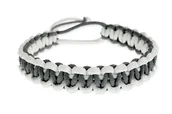 Bransolety męskie - Męska Bransoletka Na Rękę Szaro Biała - miniaturka - grafika 1