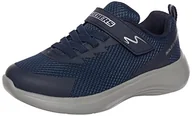 Buty dla chłopców - Skechers Sneakersy chłopięce 403764l NVY, Granatowe wykończenie tekstylne szare wykończenie, 3 UK - miniaturka - grafika 1