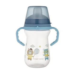 Kubek z silikonowym ustnikiem FirstCup 250ml BONJOUR niebieski - Kubki dla dzieci - miniaturka - grafika 1