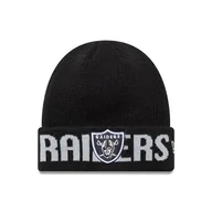 Czapki i chusty sportowe męskie - Czapka zimowa New Era NFL Las Vegas Raiders Wordmark Black Cuff Knit Beanie Czarna - 60691248 - miniaturka - grafika 1