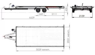 LAWETA ALUMINIOWA DWUOSIOWA  UNITRAILER UNIPLAT 500 ALU DMC 3500 KG - Przyczepy - miniaturka - grafika 2