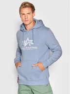 Bluzy męskie - Alpha Industries Bluza Basic 178312 Niebieski Regular Fit - miniaturka - grafika 1