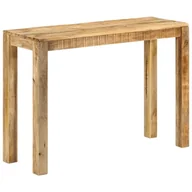 Konsole i sekretarzyki - shumee shumee Stolik konsola 110 x 35 x 76 cm surowe drewno mango - miniaturka - grafika 1