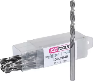 KS TOOLS HSS-G Wiertło spiralne, 4,5mm, 10-ciopak - Wiertła - miniaturka - grafika 1