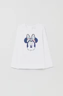 Bluzki dla dziewczynek - OVS longsleeve dziecięcy x Disney kolor biały - miniaturka - grafika 1