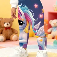 Spodnie i spodenki dla dziewczynek - TEMU Urocze legginsy baletowe z nadrukiem dla maluchów - wygodne i oddychające obcisłe spodnie, elastyczne, idealne odzież do zabawy dla dziewczynek - miniaturka - grafika 1