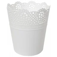 Donice - Prosperplast Doniczka Lace fi 11 2 cm biała - miniaturka - grafika 1