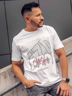 Biały bawełniany t-shirt męski z nadrukiem Bolf 14748A - Koszulki męskie - miniaturka - grafika 1