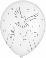 Balony i akcesoria - Balony z nadrukiem I Komunia Święta - białe - 30 cm - 8 szt. - miniaturka - grafika 1