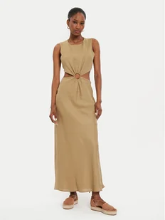 ViCOLO Sukienka letnia Abito TB2881 Beżowy Regular Fit - Sukienki - miniaturka - grafika 1