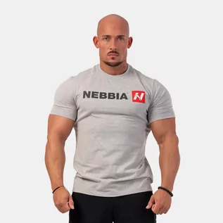 Koszulki sportowe męskie - NEBBIA Męska koszulka Red N Light Grey M - grafika 1