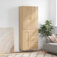 Witryny - vidaXL Witrynka, dąb sonoma, 69,5x34x180 cm, materiał drewnopochodny - miniaturka - grafika 1