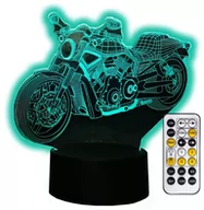 Wyposażenie pokoiku dziecięcego - Lampka nocna 3D LED CHOPPER HARLEY MOTOR USB + PILOT RGB - miniaturka - grafika 1