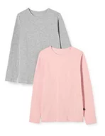 Bluzki damskie - MINYMO bluzka dziewczęca, wielokolorowy (różowy/szary 568), 128 cm - miniaturka - grafika 1