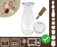 Pojemniki kuchenne - Słoiki WECK / szklane wieko, miarka KARAFKA 1l 1062ml BUTELKA / Wamar-Sosenka - miniaturka - grafika 1