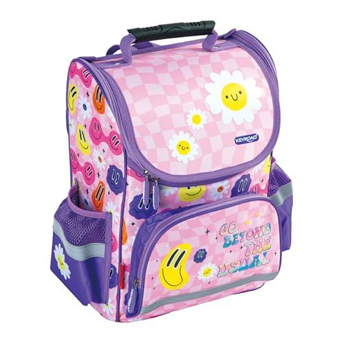 Keyroad Premium plecak dziecięcy, plecak szkolny, tornister, dla chłopców i dziewczynek, 38 x 28 x 18 cm, ergonomiczny tornister do szkoły podstawowej, tornister z pasem piersiowym/tematem: fioletowy