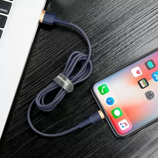 Baseus Cafule Cable wytrzymały nylonowy kabel przewód USB / Lightning QC3.0 1.5A 2M niebieski (CALKLF-CV3) - Kable USB - miniaturka - grafika 10
