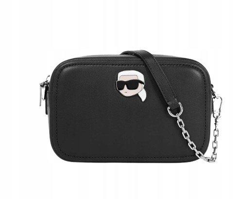 KARL LAGERFELD CZARNA LISTONOSZKA Z METALOWYM BRELOKIEM - 2I_A