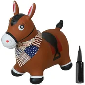 Skoczki dla dzieci - Skoczek Dla Dzieci Do Skakania Z Pompką Konik Brązowy Z Bandaną Sun Baby - miniaturka - grafika 1