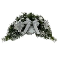 Ozdoby bożonarodzeniowe - Stroik świąteczny srebrny 60 cm dekoracja bożonarodzeniowa - miniaturka - grafika 1